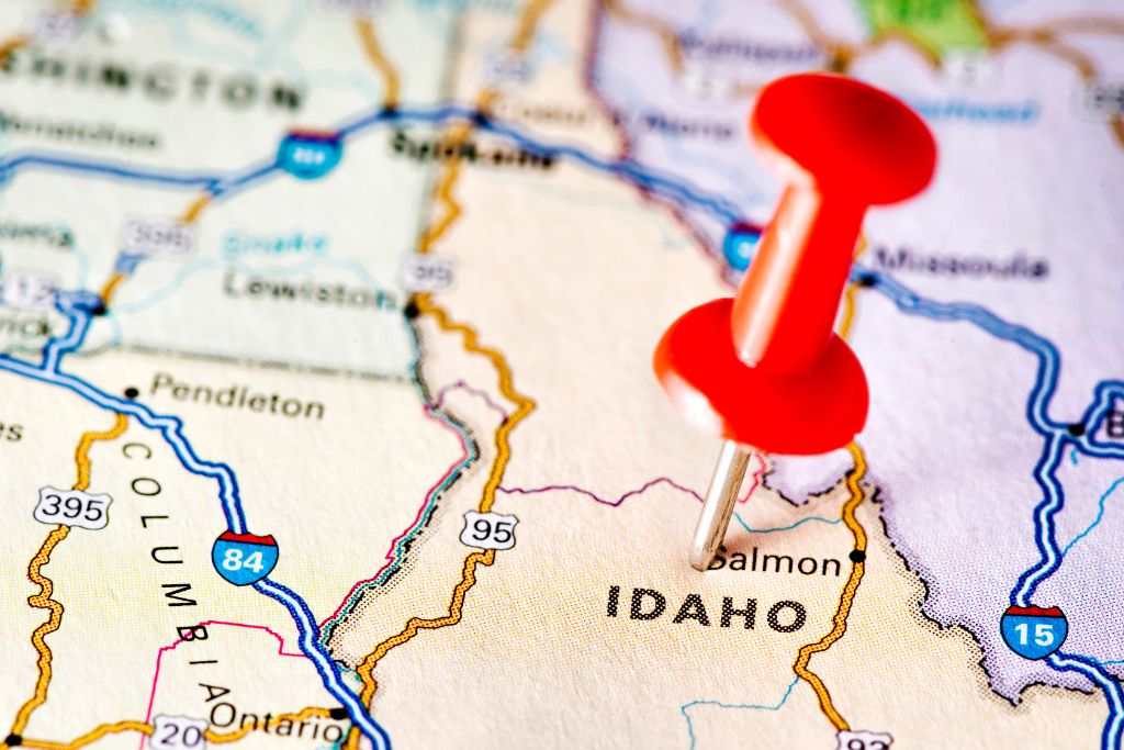 Idaho map location marker illustrating state-specific employer protections for workplace drug and alcohol testing.